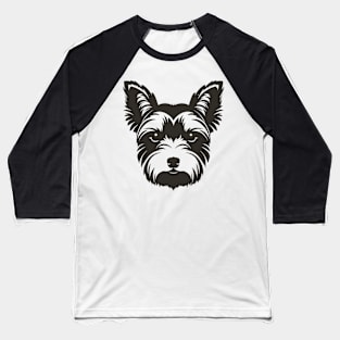 Yorkshire Terrier Silhouette Baseball T-Shirt